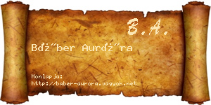 Báber Auróra névjegykártya